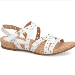 SOFTT | Criss Cross Strappy Perforated Leather Sandals